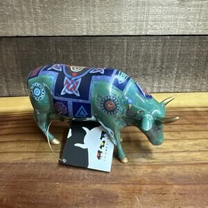 Cow Parade Celtic Cow #7316 Porcelain Figurine Collectible In Box